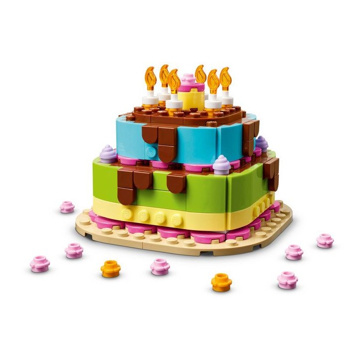 LEGO 40815 Le Gâteau d'Anniversaire - Jeu de Construction des 7 ans - Décoration de Table LEGO 40815 Le Gâteau d'Anniversaire - Jeu de Construction des 7 ans - Décoration de Table
