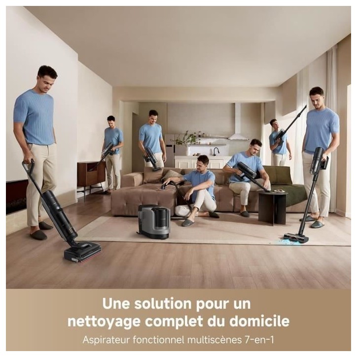 DREAME H15 Mix Aspirateur Laveur 7-en-1 - Bras robotique IA - Nettoyage des Bords Triple - 23 kPa - Lavage Brosse a l'eau a 100 DREAME H15 Mix Aspirateur Laveur 7-en-1 - Bras robotique IA - Nettoyage des Bords Triple - 23 kPa - Lavage Brosse a l'eau a 100