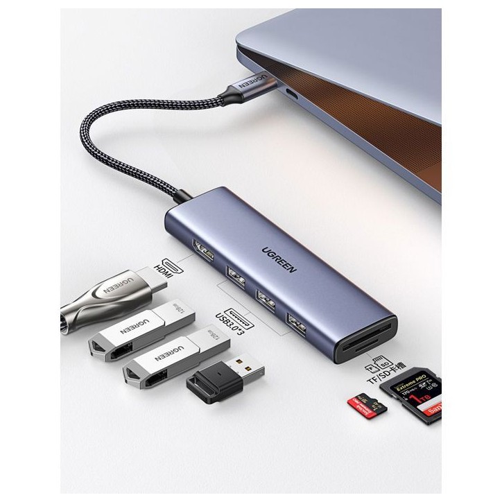 Adaptateur USB-C multifonction - UGREEN - Gris Adaptateur USB-C multifonction - UGREEN - Gris