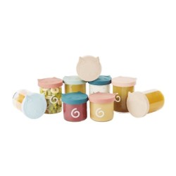 Babymoov ISY BOWLS 9 Pots de conservation en Verre Borosilicate Gradu