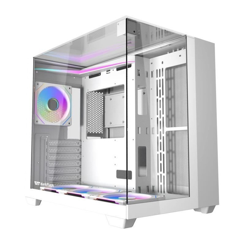 Boîtier PC - Darkflash - TH285 Blanc - Moyen tour - Format ATX - 4x12