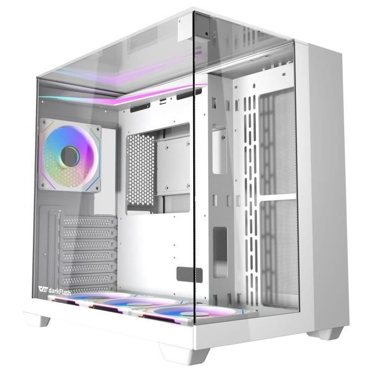 Boîtier PC - Darkflash - TH285 Blanc - Moyen tour - Format ATX - 4x120mm A-RGB - Blanc Boîtier PC - Darkflash - TH285 Blanc - Moyen tour - Format ATX - 4x120mm A-RGB - Blanc