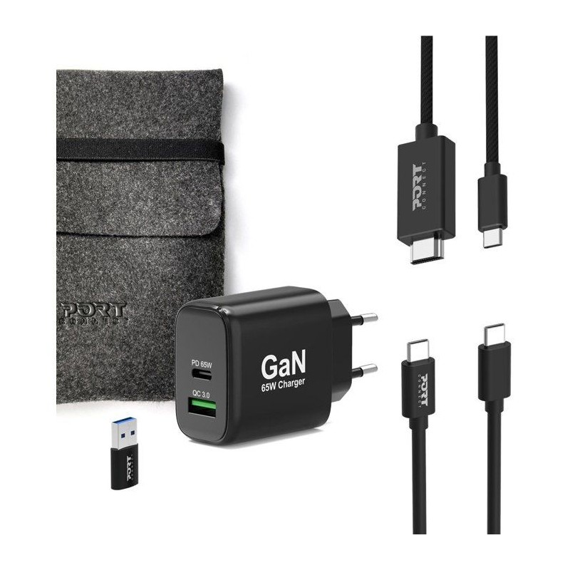 Alimentation PC - PORT Designs - PACK 4 en 1 - Chargeur GaN - 65 W