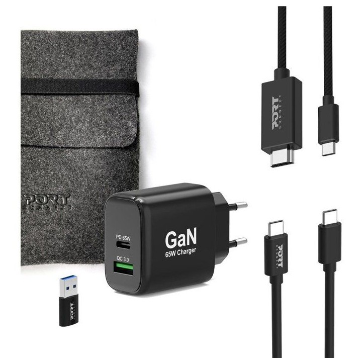 Alimentation PC - PORT Designs - PACK 4 en 1 - Chargeur GaN - 65 W