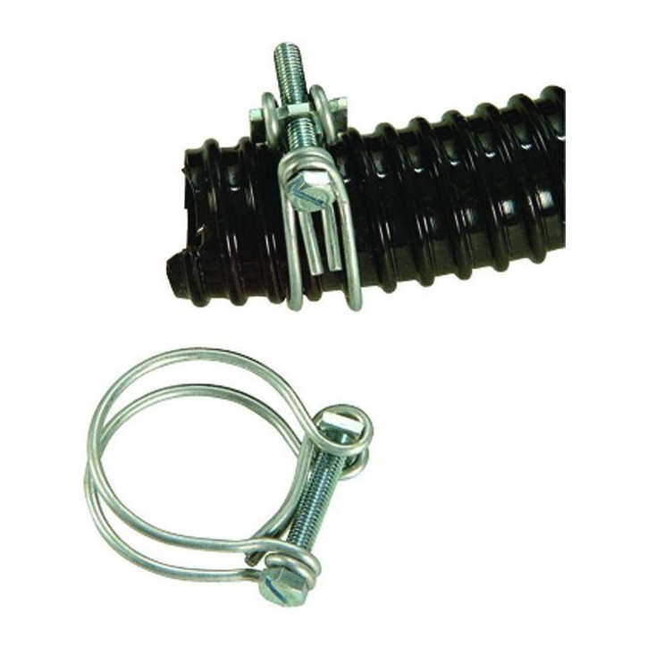 Lot de 2 colliers de serrage - UBBINK - Diametre 20-23 mm - Galvanisés - Pour tuyau spiralé
