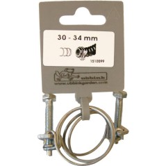 Lot de 2 colliers de serrage - UBBINK - Diametre 30-34 mm - Galvanisé
