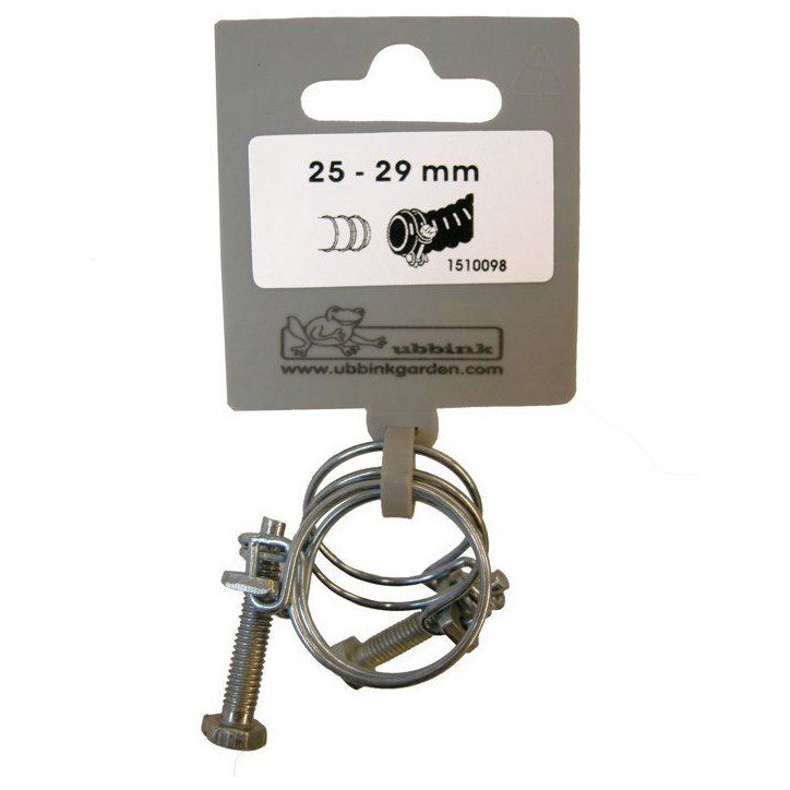 Lot de 2 colliers de serrage - UBBINK - Diametre 25-29 mm - Galvanisés - Pour tuyau spiralé