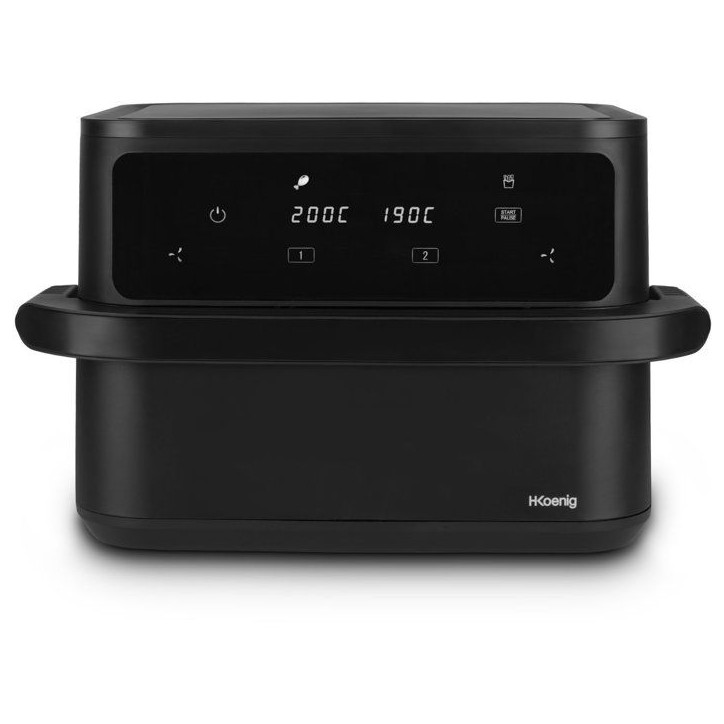Friteuse sans huile HKoeNIG - FRY960 - Capacité 10L convertible 2 x 5L - 8 programmes de cuisson - 2400W Friteuse sans huile HKoeNIG - FRY960 - Capacité 10L convertible 2 x 5L - 8 programmes de cuisson - 2400W