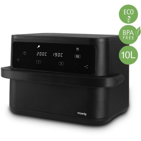 Friteuse sans huile HKoeNIG - FRY960 - Capacité 10L convertible 2 x 5L - 8 programmes de cuisson - 2400W