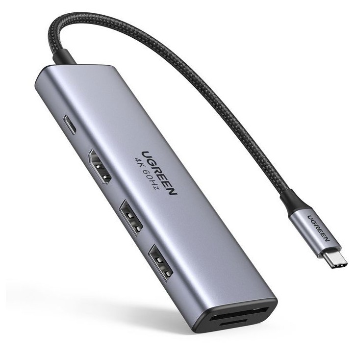 Adaptateur USB-C multifonction - UGREEN - Avec PD - Gris Adaptateur USB-C multifonction - UGREEN - Avec PD - Gris