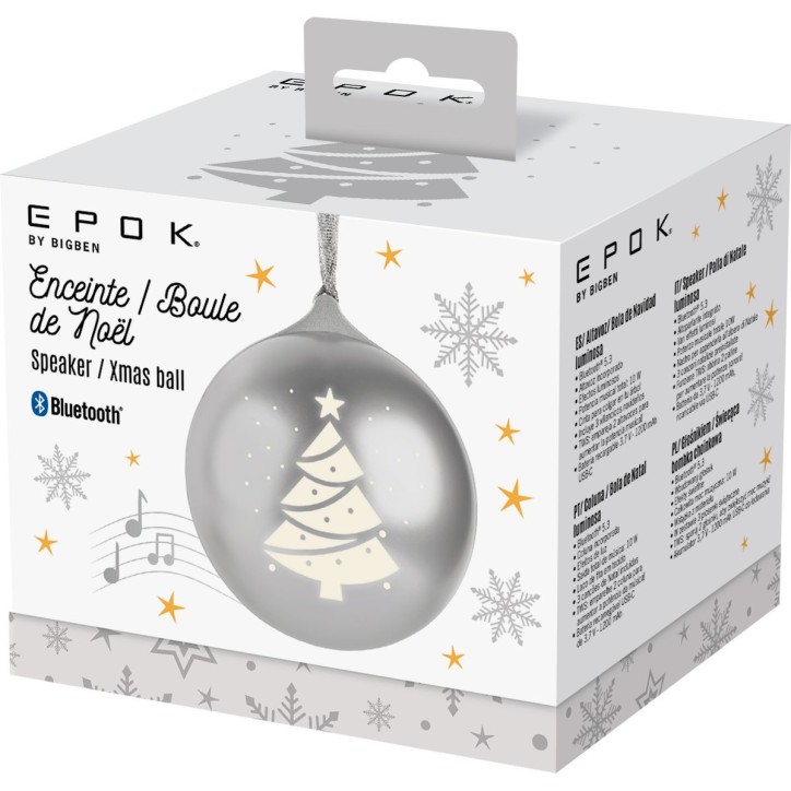 Enceinte bluetooth - BIGBEN - Format Boule de Noël - Argent