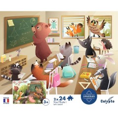 2 Puzzles - SENTOSPHERE - 24 pieces - Vive l'Ecole - Observation - Mé