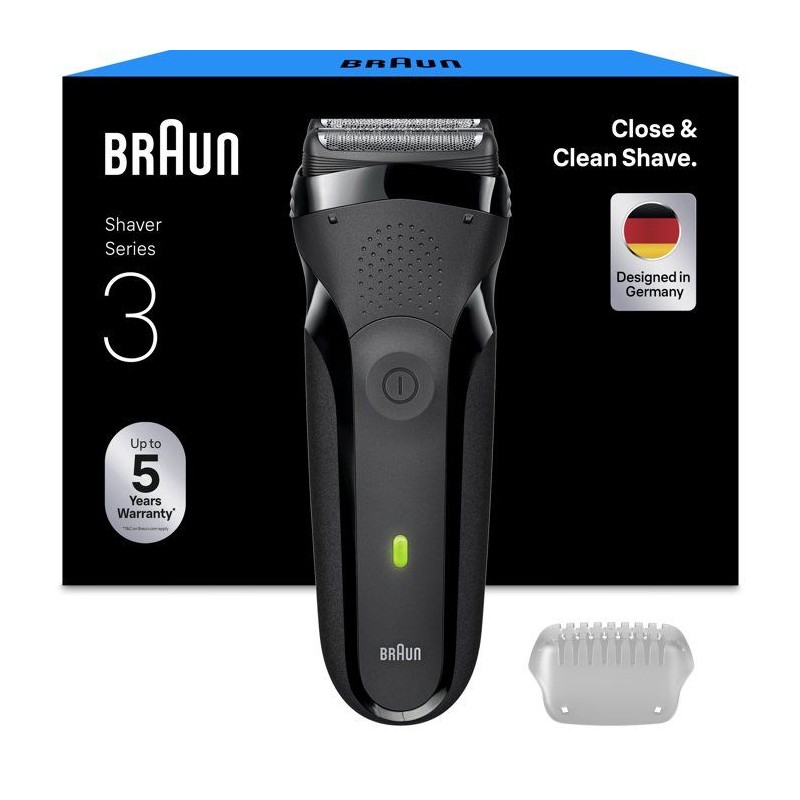 Rasoir électrique - BRAUN - Série 3 300s - 30 min - Noir