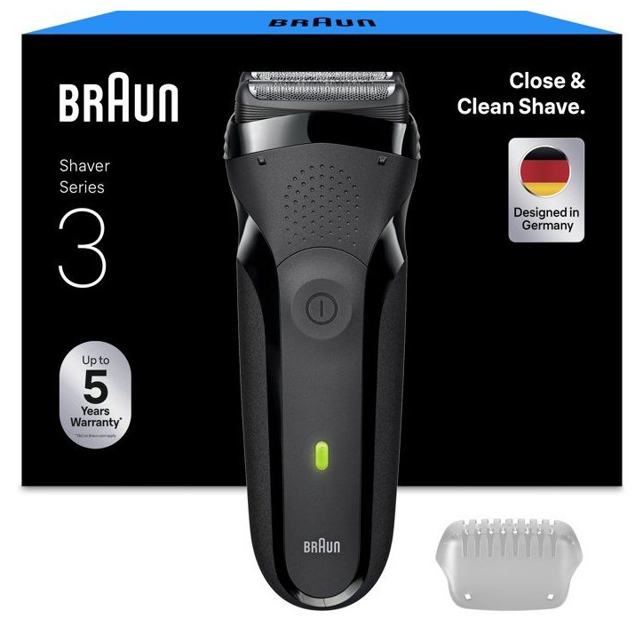 Rasoir électrique - BRAUN - Série 3 300s - 30 min - Noir Rasoir électrique - BRAUN - Série 3 300s - 30 min - Noir