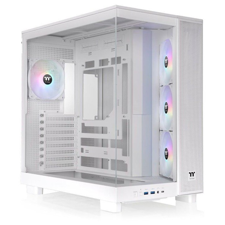 Boîtier PC sans alimentation - THERMALTAKE - View 380 XL TG ARGB Snow - Moyen tour - Format ATX - 4x120mm A-RGB inclus - Blanc Boîtier PC sans alimentation - THERMALTAKE - View 380 XL TG ARGB Snow - Moyen tour - Format ATX - 4x120mm A-RGB inclus - Blanc