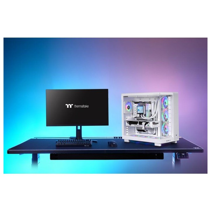 Boîtier PC sans alimentation - THERMALTAKE - View 380 XL TG ARGB Snow - Moyen tour - Format ATX - 4x120mm A-RGB inclus - Blanc Boîtier PC sans alimentation - THERMALTAKE - View 380 XL TG ARGB Snow - Moyen tour - Format ATX - 4x120mm A-RGB inclus - Blanc
