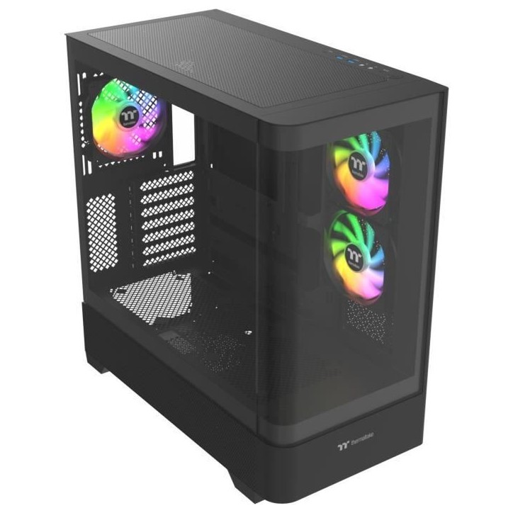 Boîtier PC sans alimentation - THERMALTAKE - View 290 TG ARGB - Moyen tour - Format ATX - 3x120mm A-RGB inclus - Noir Boîtier PC sans alimentation - THERMALTAKE - View 290 TG ARGB - Moyen tour - Format ATX - 3x120mm A-RGB inclus - Noir