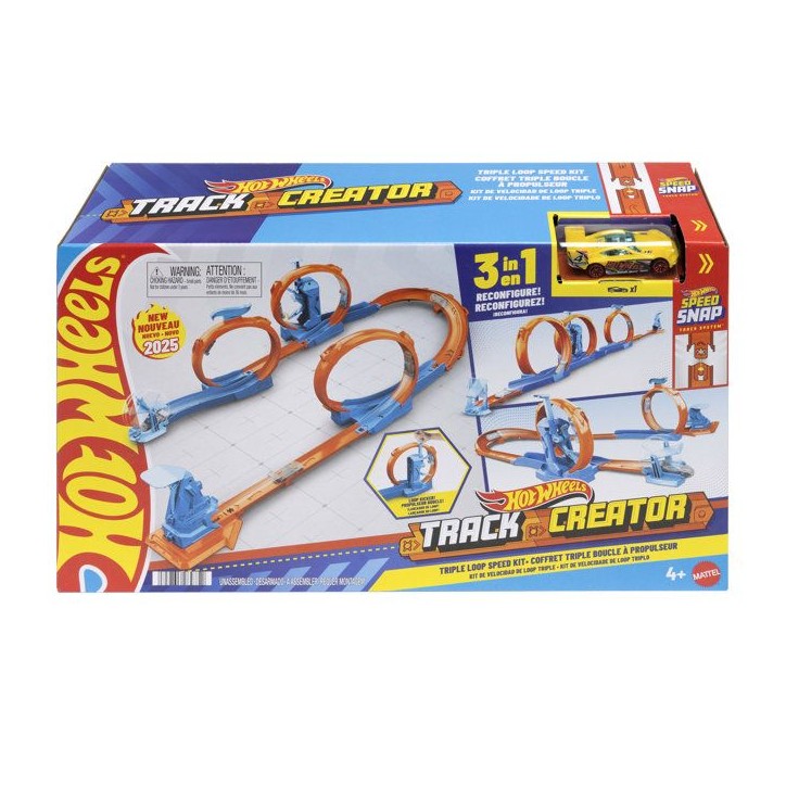 Circuit de bille Hot wheels Créateur de circuits : une frénésie de triples boucles Circuit de bille Hot wheels Créateur de circuits : une frénésie de triples boucles