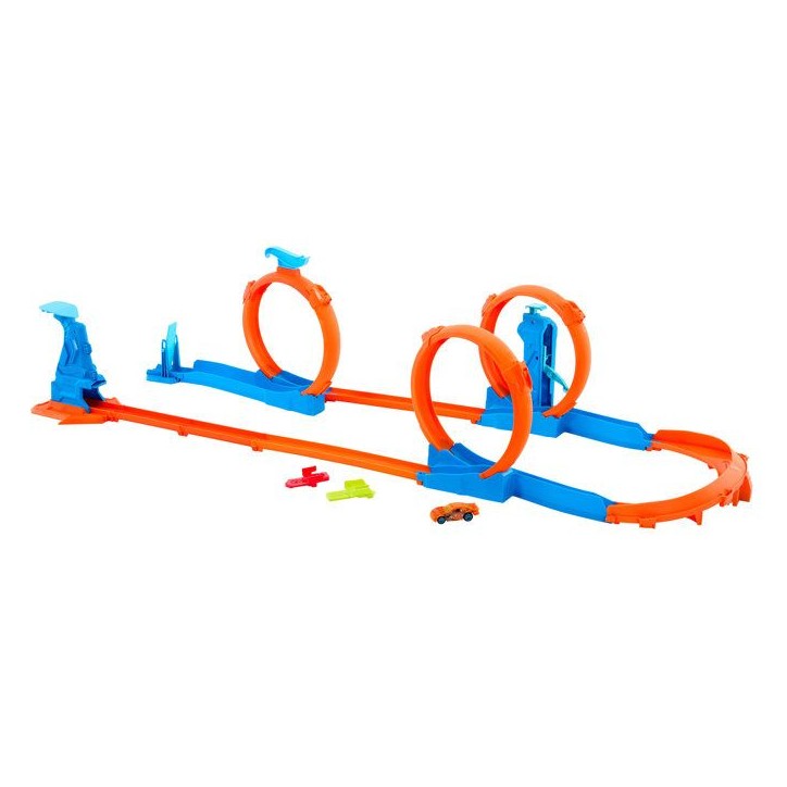 Circuit de bille Hot wheels Créateur de circuits : une frénésie de triples boucles Circuit de bille Hot wheels Créateur de circuits : une frénésie de triples boucles