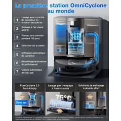 ECOVACS X11 OMNICYCLONE - Robot Aspirateur Laveur sans Sac - 19500 Pa