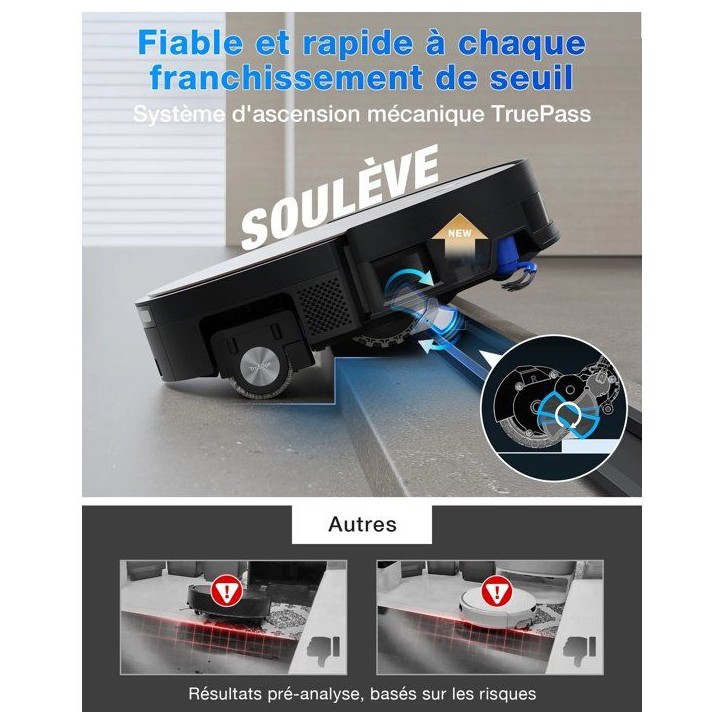 ECOVACS X11 OMNICYCLONE - Robot Aspirateur Laveur sans Sac - 19500 Pa - Charge rapide PowerBoost - Idéal Animaux - Brosse anti- ECOVACS X11 OMNICYCLONE - Robot Aspirateur Laveur sans Sac - 19500 Pa - Charge rapide PowerBoost - Idéal Animaux - Brosse anti-