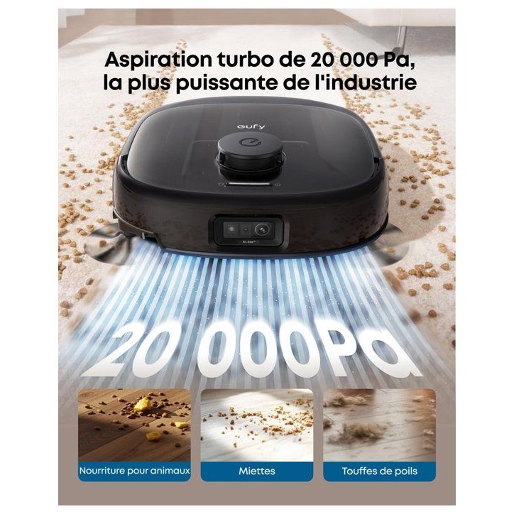 EUFY Omni E25 - Robot Aspirateur Laveur - Systeme HydroJet - 20 000 Pa - Brosses démelantes DuoSpiral - Station Tout-en-Un EUFY Omni E25 - Robot Aspirateur Laveur - Systeme HydroJet - 20 000 Pa - Brosses démelantes DuoSpiral - Station Tout-en-Un