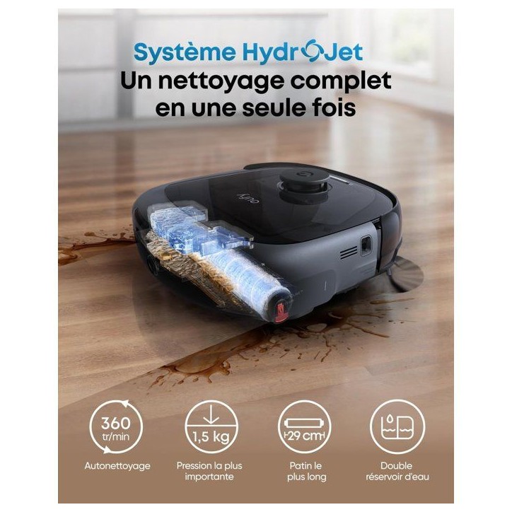 EUFY Omni E25 - Robot Aspirateur Laveur - Systeme HydroJet - 20 000 Pa - Brosses démelantes DuoSpiral - Station Tout-en-Un EUFY Omni E25 - Robot Aspirateur Laveur - Systeme HydroJet - 20 000 Pa - Brosses démelantes DuoSpiral - Station Tout-en-Un