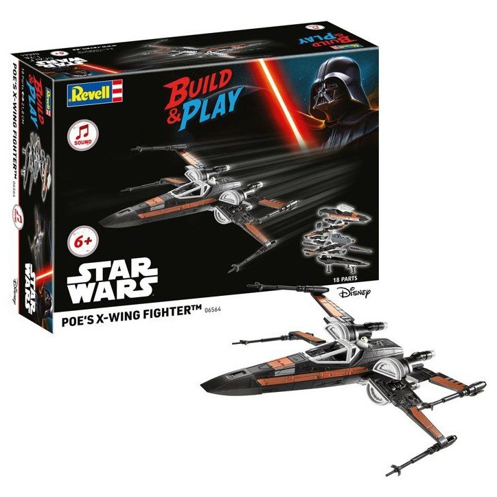 Vaisseau a construire - REVELL - Build & Play - Star Wars - Poe X-Wing Fighter - Sons et lumieres - Des 6 ans Vaisseau a construire - REVELL - Build & Play - Star Wars - Poe X-Wing Fighter - Sons et lumieres - Des 6 ans