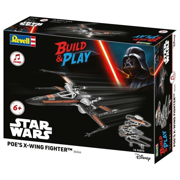 Vaisseau a construire - REVELL - Build & Play - Star Wars - Poe X-Wing Fighter - Sons et lumieres - Des 6 ans Vaisseau a construire - REVELL - Build & Play - Star Wars - Poe X-Wing Fighter - Sons et lumieres - Des 6 ans