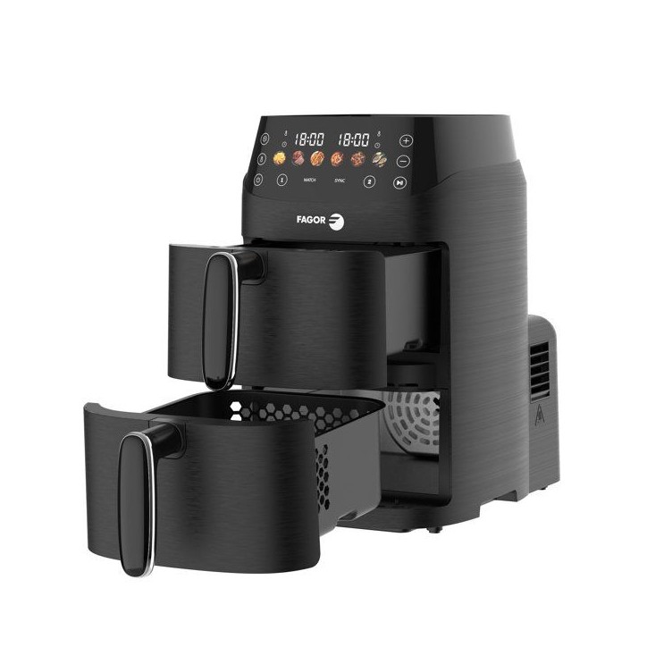 Friteuse sans huile - FAGOR - FG3301 - Capacité 5 L - Double cuves 2,5 L - 6 programmes - 2000 W Friteuse sans huile - FAGOR - FG3301 - Capacité 5 L - Double cuves 2,5 L - 6 programmes - 2000 W
