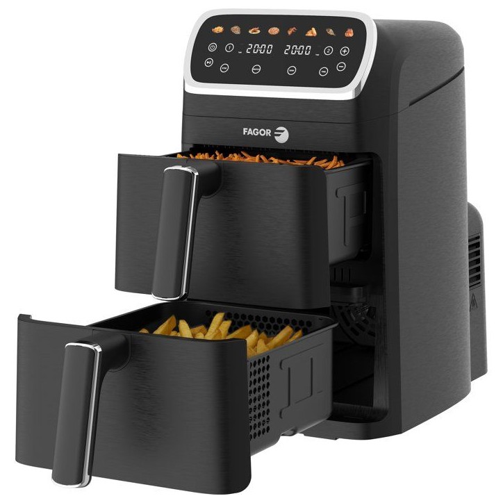 Friteuse sans huile - FAGOR - FG7503 - Capacité 8 L - Double cuves 4 L - 8 programmes - 2600 W Friteuse sans huile - FAGOR - FG7503 - Capacité 8 L - Double cuves 4 L - 8 programmes - 2600 W