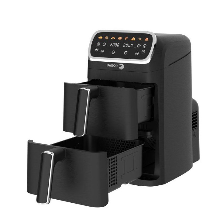 Friteuse sans huile - FAGOR - FG7503 - Capacité 8 L - Double cuves 4 L - 8 programmes - 2600 W Friteuse sans huile - FAGOR - FG7503 - Capacité 8 L - Double cuves 4 L - 8 programmes - 2600 W