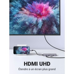 Adaptateur USB-C multifonction - UGREEN - Gris