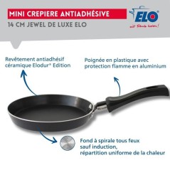 Ensemble de 2 mini poele a crepe - ELO - Jewel de Luxe - Ø 14 cm - Re