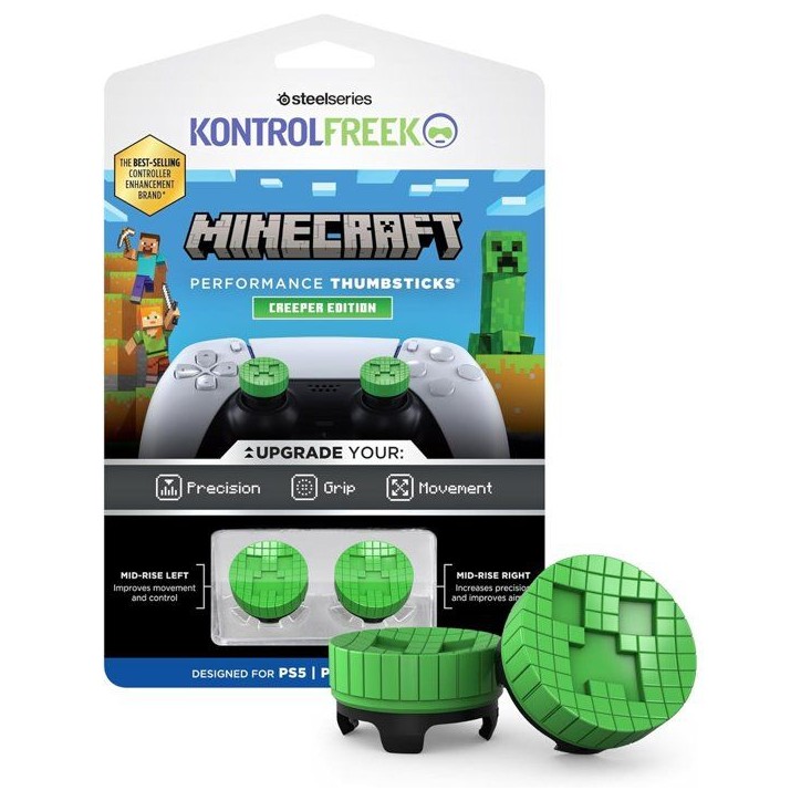 Pack de 2 Minecraft Performance Thumbsticks - STEELSERIES - KontrolFreek - Creeper Edtion - Pour manettes PS5|PS4 - Vert Pack de 2 Minecraft Performance Thumbsticks - STEELSERIES - KontrolFreek - Creeper Edtion - Pour manettes PS5|PS4 - Vert
