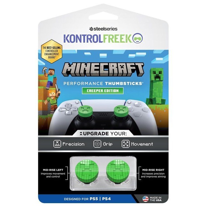 Pack de 2 Minecraft Performance Thumbsticks - STEELSERIES - KontrolFreek - Creeper Edtion - Pour manettes PS5|PS4 - Vert Pack de 2 Minecraft Performance Thumbsticks - STEELSERIES - KontrolFreek - Creeper Edtion - Pour manettes PS5|PS4 - Vert