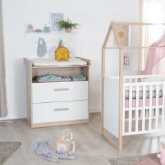 Commode a langer évolutive - ROBA - CABANE - 2 tiroirs - Extension a