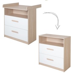 Commode a langer évolutive - ROBA - CABANE - 2 tiroirs - Extension a