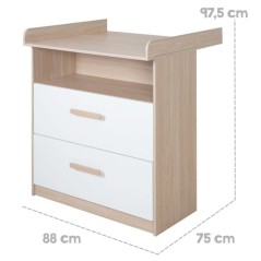Commode a langer évolutive - ROBA - CABANE - 2 tiroirs - Extension a