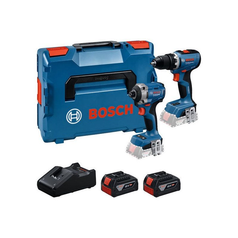 Bosch Professional Combo 18V – GSR 18V-65 + GDR 18V-215 + 2×GBA 5,0