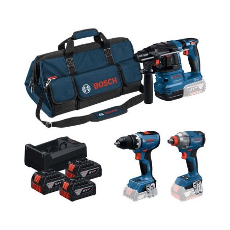COMBO KIT 3 OUTILS 18V : GSR 18V-65 + GDX 18V-285 + GBH 18V-22 +GBA 18