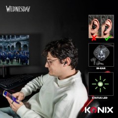 Ecouteurs - San fil - Konix - Mercredi - Smartphones et tablettes - Au