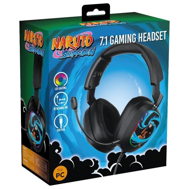 Casque gaming - Filaire - Konix - Naruto Shippuden - 7.1 PC - Haut-parleurs 50 mm - Microphone - 2 m - LED - Naruto Rasengan - N Casque gaming - Filaire - Konix - Naruto Shippuden - 7.1 PC - Haut-parleurs 50 mm - Microphone - 2 m - LED - Naruto Rasengan - N