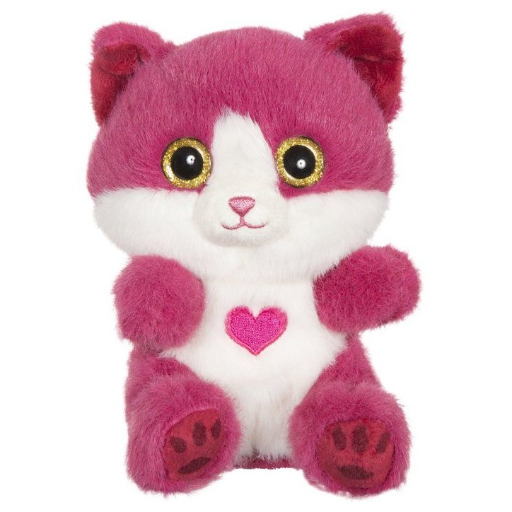 Peluche Cutydoo Love Chat - GIPSY TOYS - 13 cm - Rose framboise
