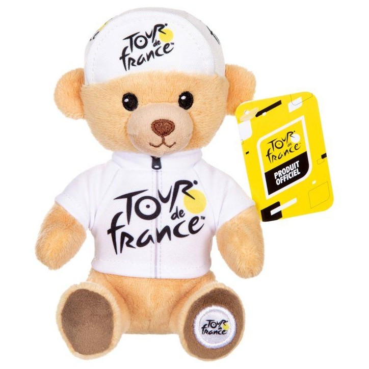 Peluche officielle du Tour de France - GIPSY TOYS - Ours maillot et casquette meilleur jeune vainqueur blanc - 15 cm Peluche officielle du Tour de France - GIPSY TOYS - Ours maillot et casquette meilleur jeune vainqueur blanc - 15 cm