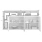 Buffet MAESTRO - Panneaux de particules - Effet Bois Vintage et blanc Laqué - 4 portes - L 184 x P 42 x H 93 cm
