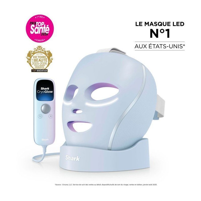 Masque LED SHARK CryoGlow avec rafraîchissement du contour des yeux L