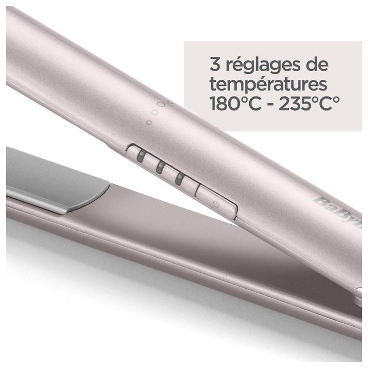 Lisseur cheveux - BABYLISS - ST516E - Plaques titane céramique - 180-235°C - Chauffe rapide Lisseur cheveux - BABYLISS - ST516E - Plaques titane céramique - 180-235°C - Chauffe rapide