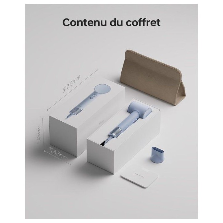 Seche-cheveux - LAIFEN - Mini - Compact - Voyage - Bleu glacier