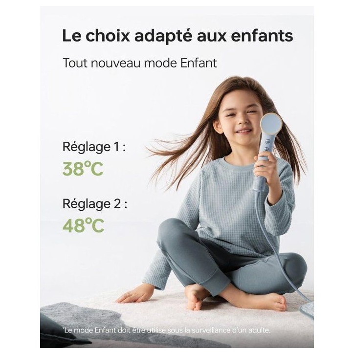 Seche-cheveux - LAIFEN - Mini - Compact - Voyage - Bleu glacier